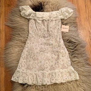 Superdown white lace mini
